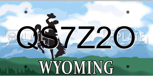 QS7Z2O Wyoming License Plate