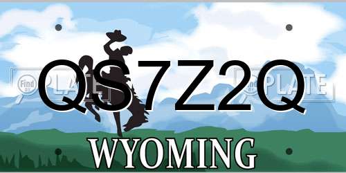QS7Z2Q Wyoming License Plate