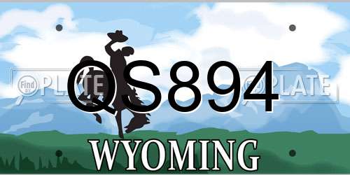 QS894 Wyoming License Plate