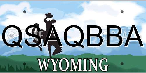 QSAQBBA Wyoming License Plate