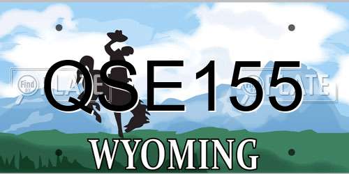 QSE155 Wyoming License Plate