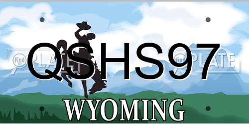 QSHS97 Wyoming License Plate
