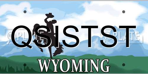QSISTST Wyoming License Plate