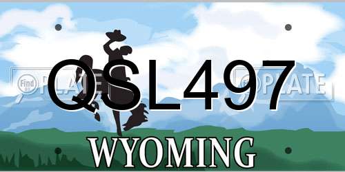 QSL497 Wyoming License Plate