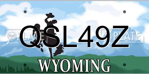 QSL49Z Wyoming License Plate