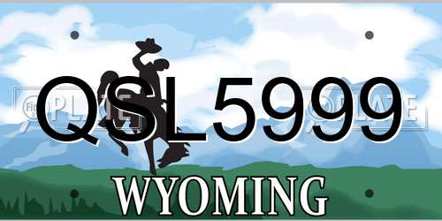 QSL5999 Wyoming License Plate