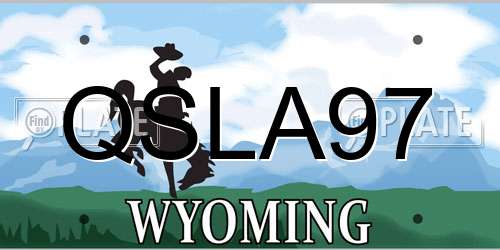 QSLA97 Wyoming License Plate