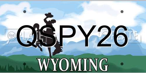 QSPY26 Wyoming License Plate