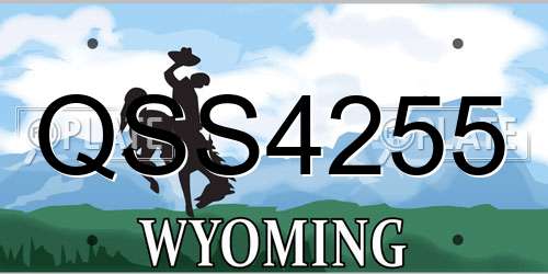 QSS4255 Wyoming License Plate