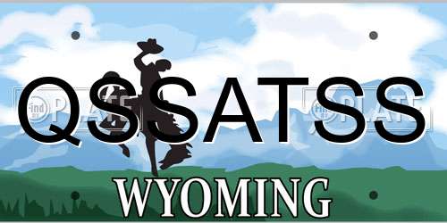 QSSATSS Wyoming License Plate