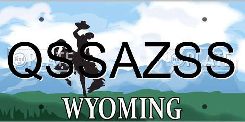 QSSAZSS Wyoming License Plate
