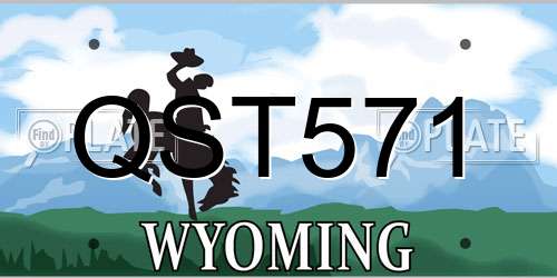 QST571 Wyoming License Plate