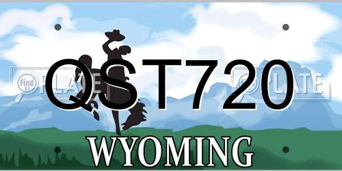 QST720 Wyoming License Plate