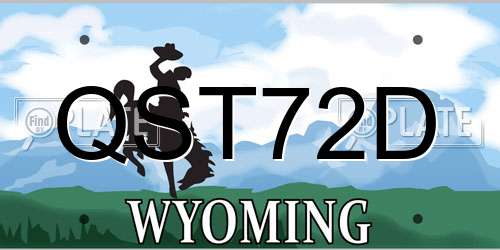 QST72D Wyoming License Plate