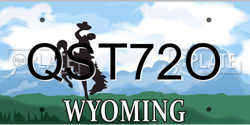 QST72O Wyoming License Plate