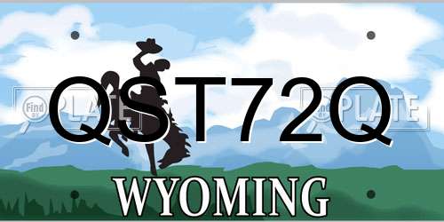 QST72Q Wyoming License Plate