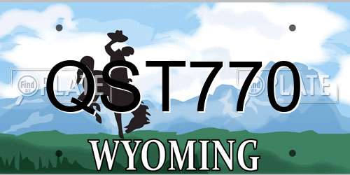 QST770 Wyoming License Plate