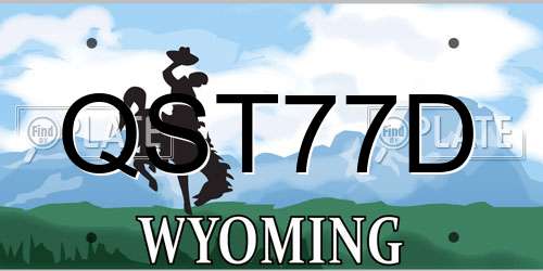 QST77D Wyoming License Plate