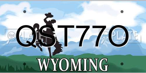 QST77O Wyoming License Plate