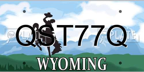 QST77Q Wyoming License Plate