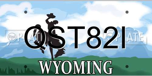 QST82I Wyoming License Plate
