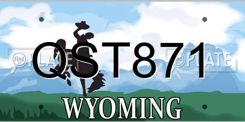 QST871 Wyoming License Plate