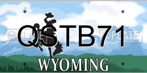 QSTB71 Wyoming License Plate