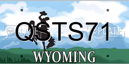 QSTS71 Wyoming License Plate