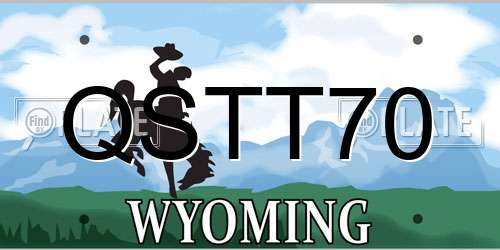 QSTT70 Wyoming License Plate