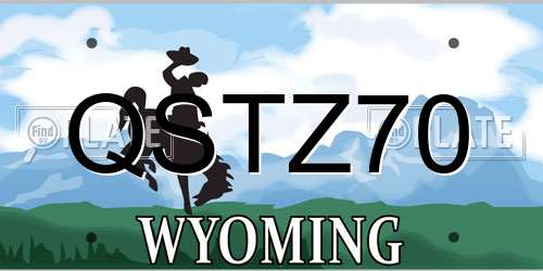 QSTZ70 Wyoming License Plate