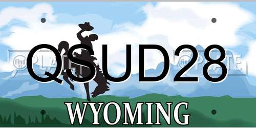 QSUD28 Wyoming License Plate