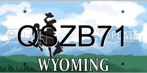 QSZB71 Wyoming License Plate