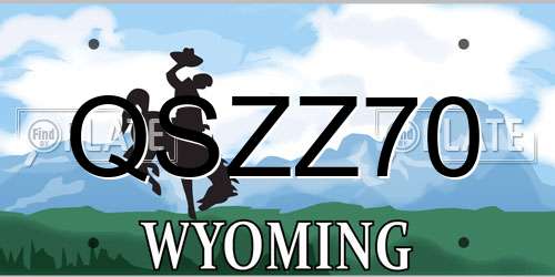 QSZZ70 Wyoming License Plate