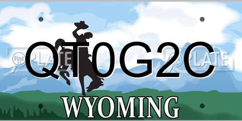 QT0G2C Wyoming License Plate