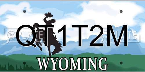 QT1T2M Wyoming License Plate