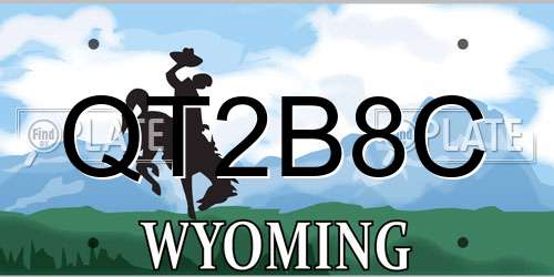 QT2B8C Wyoming License Plate