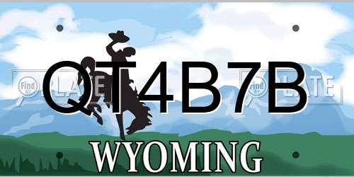 QT4B7B Wyoming License Plate