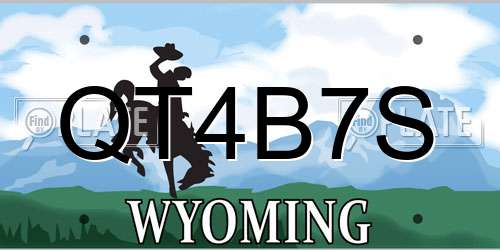 QT4B7S Wyoming License Plate