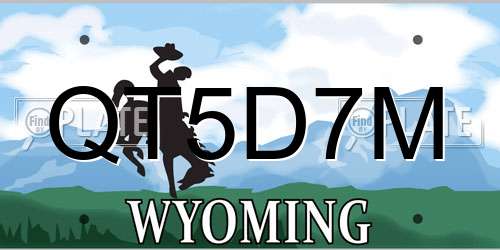 QT5D7M Wyoming License Plate
