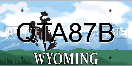 QTA87B Wyoming License Plate