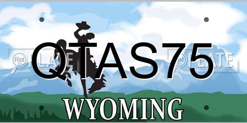 QTAS75 Wyoming License Plate