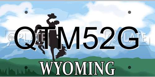 QTM52G Wyoming License Plate