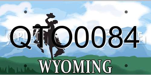 QTO0084 Wyoming License Plate