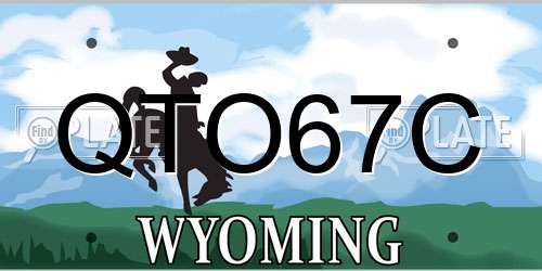QTO67C Wyoming License Plate