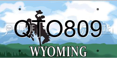 QTO809 Wyoming License Plate