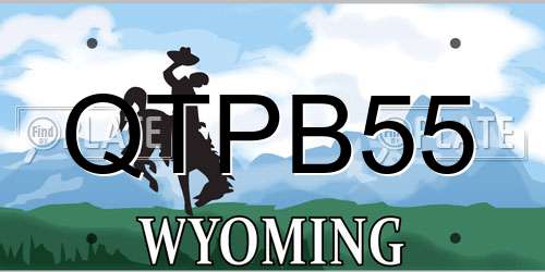 QTPB55 Wyoming License Plate