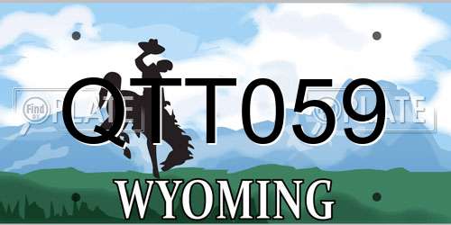 QTT059 Wyoming License Plate