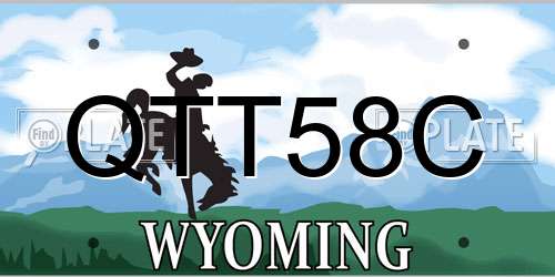 QTT58C Wyoming License Plate
