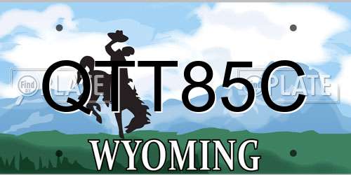 QTT85C Wyoming License Plate