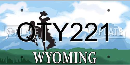 QTY221 Wyoming License Plate